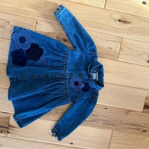 Youngland Denim dress with Floral Accents